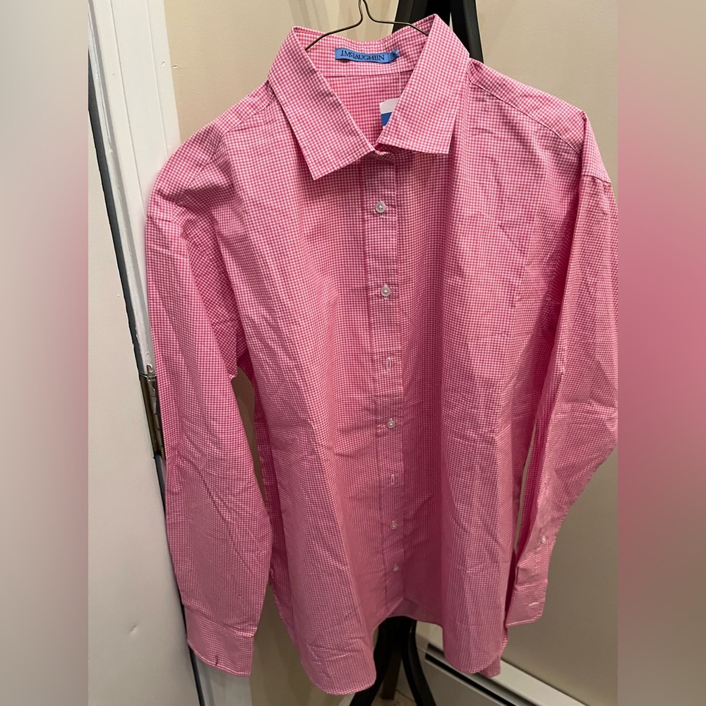 J. McLaughlin Pink Dress Shirt Classic Fit
